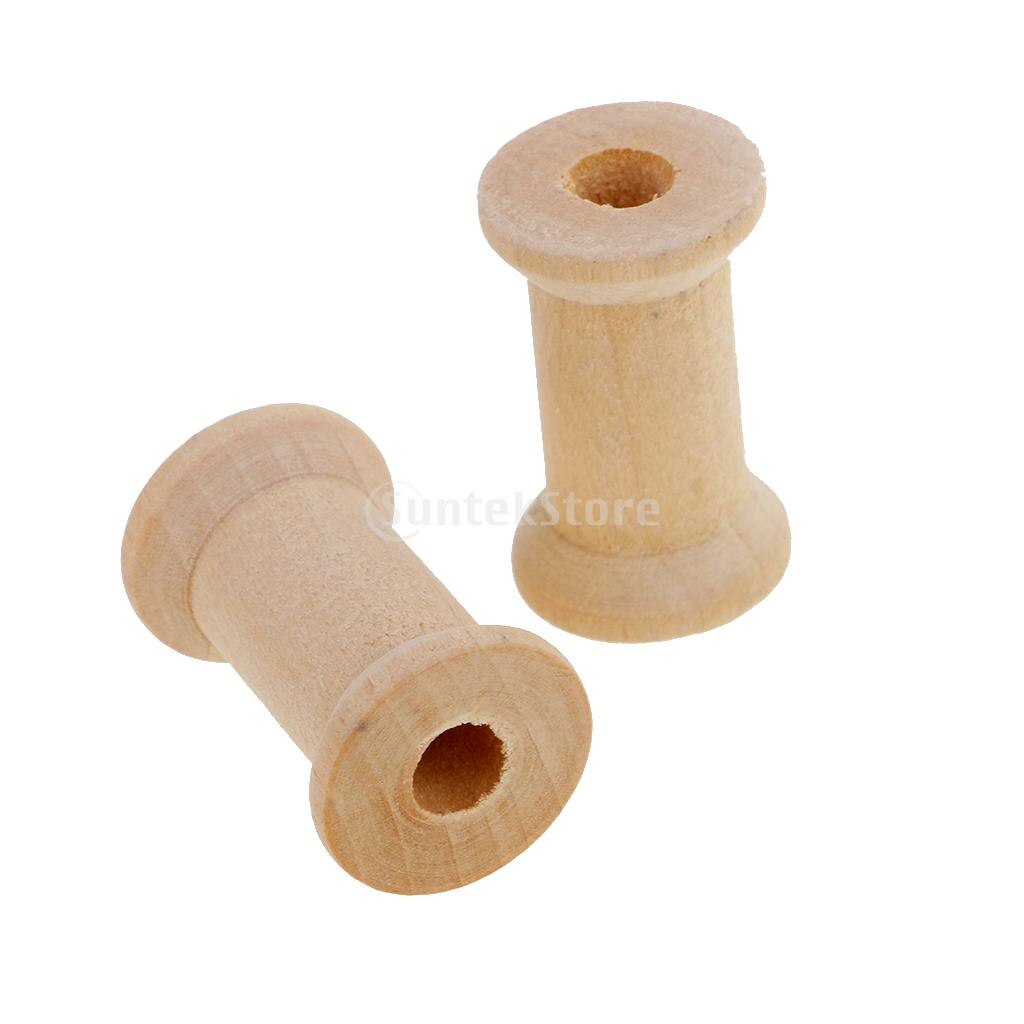 100 stück Natürliche Holz Leere Spulen für Draht Gewinde Spulen Kabel Spulen 15X13mm