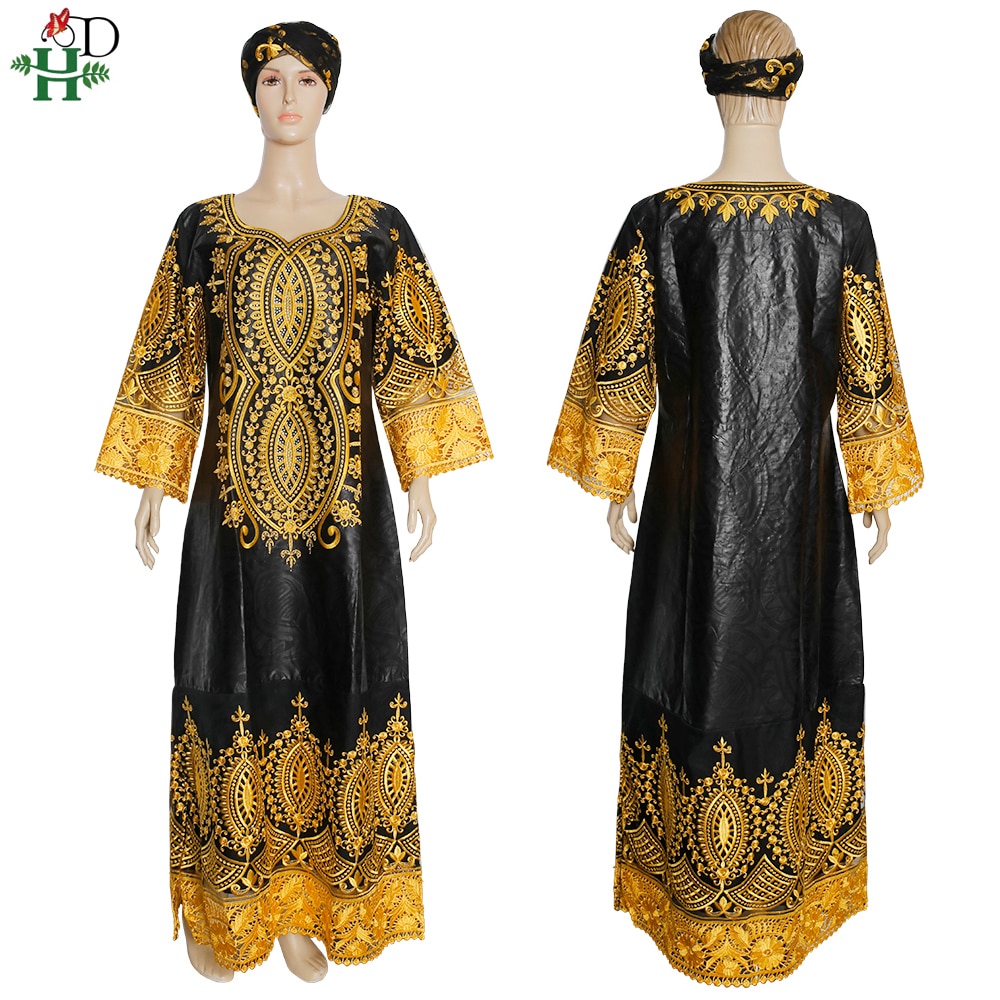 H &Ampere; D 5XL Plus Größe Dashiki ankara Kleid Für Frauen Afrikanische max Kleider Reiche Frau Bazin Kleid Afrikanische Turban Dame Kleidung Boubou