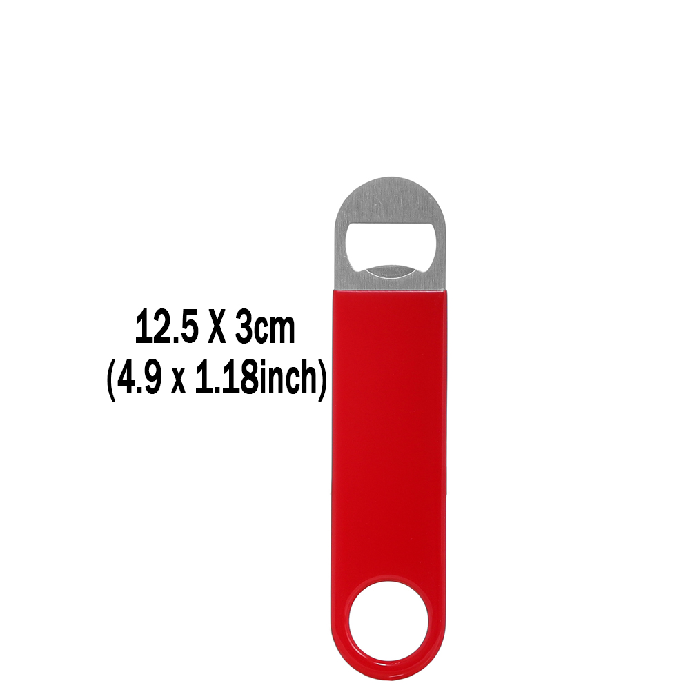 Abridor de botellas de barman, abridores de botellas de cerveza, abridores de velocidad, acero inoxidable recubierto de goma de 7 pulgadas: Rojo