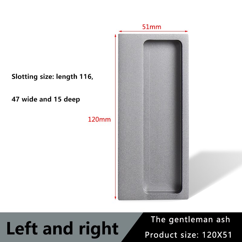 TOP KNORR – poignée de porte coulissante cachée, porte intérieure décorative intégrée, pour armoire, armoire, meuble de tiroir: gray 120