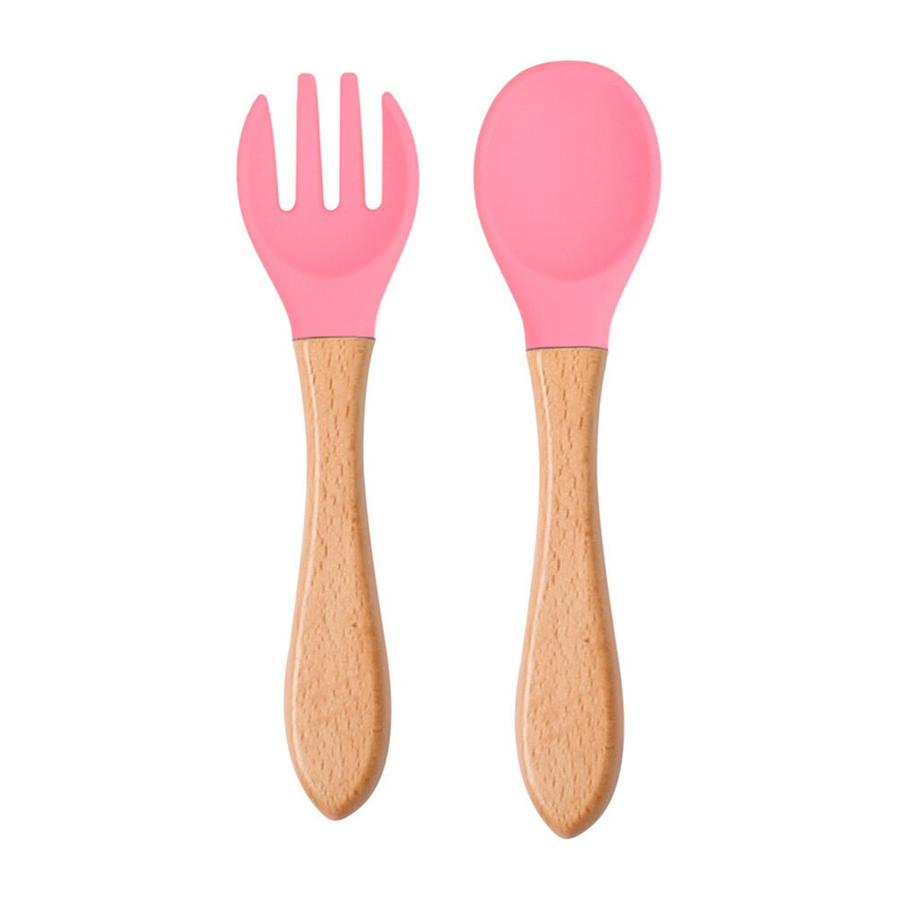 Baby Lepel Siliconen Houten Babyvoeding Lepel Accessoires Kinderen Verjaardagscadeautjes Veiligheid Kinderen Leren Eten Tool: Style N