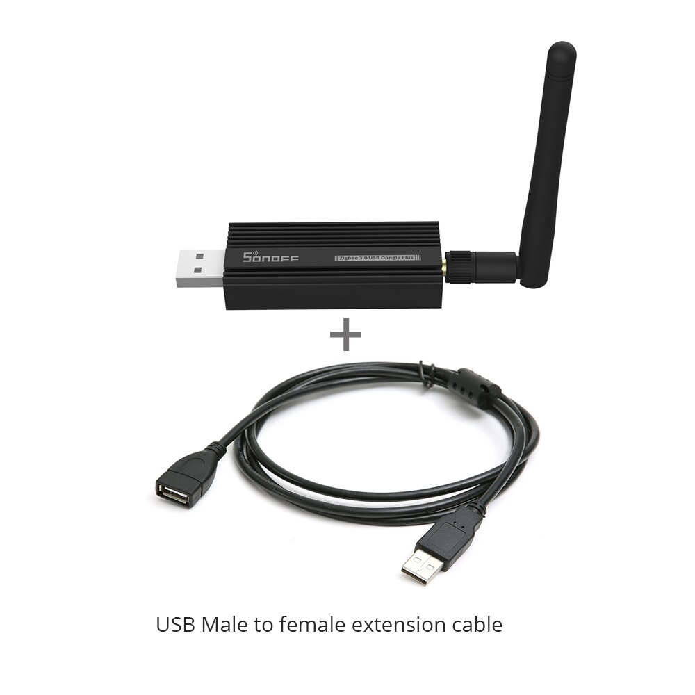 Sonoff zb dongle-p zigbee 3.0 usb dongle plus trådløs zigbee gateway analysator zigbee 2 mqtt usb interface capture med antenne: 1 stk zbdonglep kabel