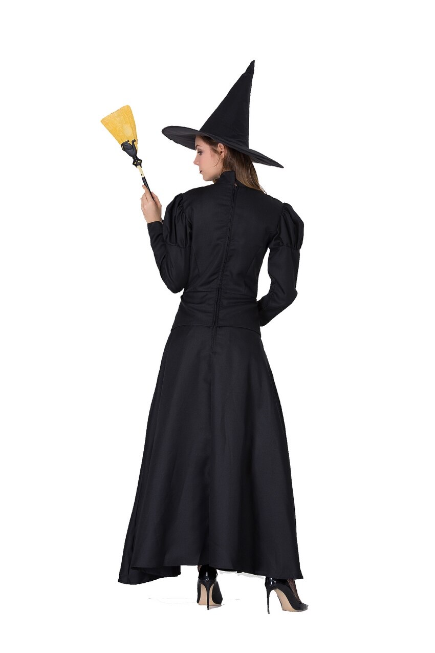 Kvinder hekse kostume halloween karneval kostume sort hekse kostume til voksne piger fancy dress fest outfit