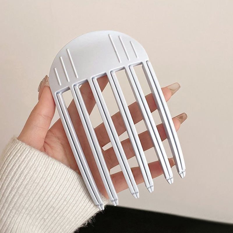 Women Fluffy Hair Roots Clips Comb Hairs Top Styling Curling Barrel Portable Korean Lazy Hairs Clip Volume Wind Sculpting Comb: Silver