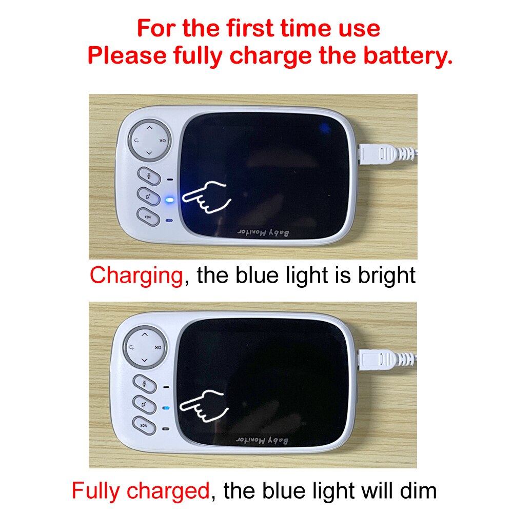 VB603 Baby Monitor Battery VB605 VB603 Battery ,3.7V 750mAh Replacement Battery USB Charger for Video Nanny Bebe Monitor BM603