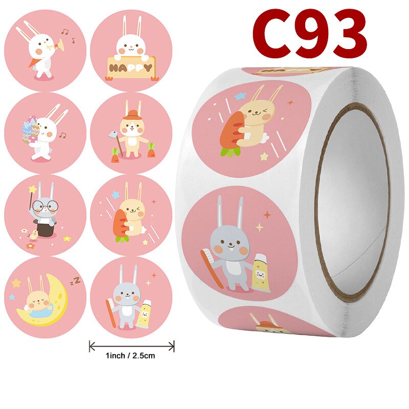 Kawaii Stationery Stickers Packaging for Small Businesses Unicorn Sticker for Diary Notebook Reward Stickers Funny Reward: C93-500pcs