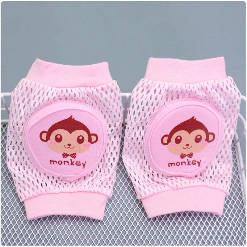 Bébé genou protecteur fille garçon coude ramper coussinets bambins bébé coussinets de sécurité maille respirant maille jambe garde genouillère pour les enfants: MonkeyPink