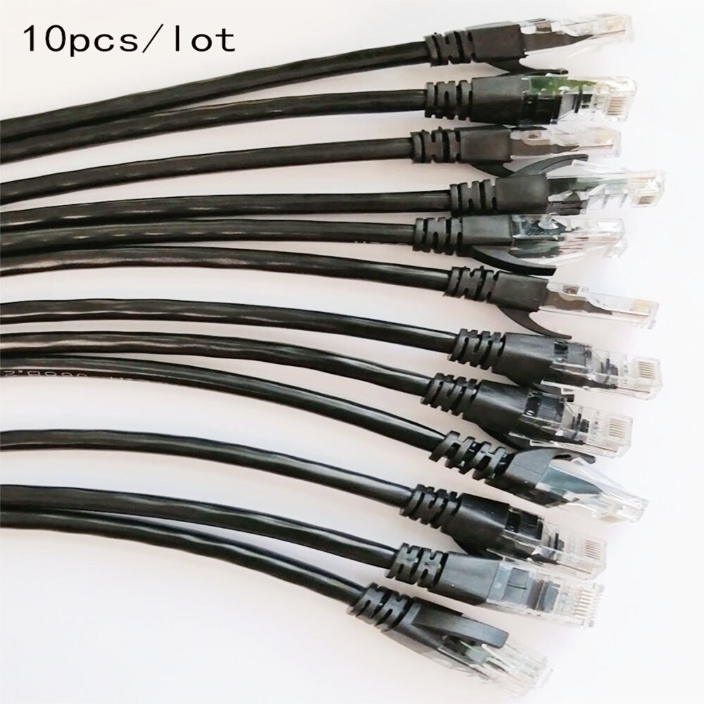 10 Stks/partij 0.5FT 0.65FT 1FT 1.65FT Verkoopt CAT6 Utp Ronde Kabel Ethernet Kabels Netwerk Draad Kabel RJ45 Patch Cord lan Kabel: BLACK / 1.65FT(0.5M)