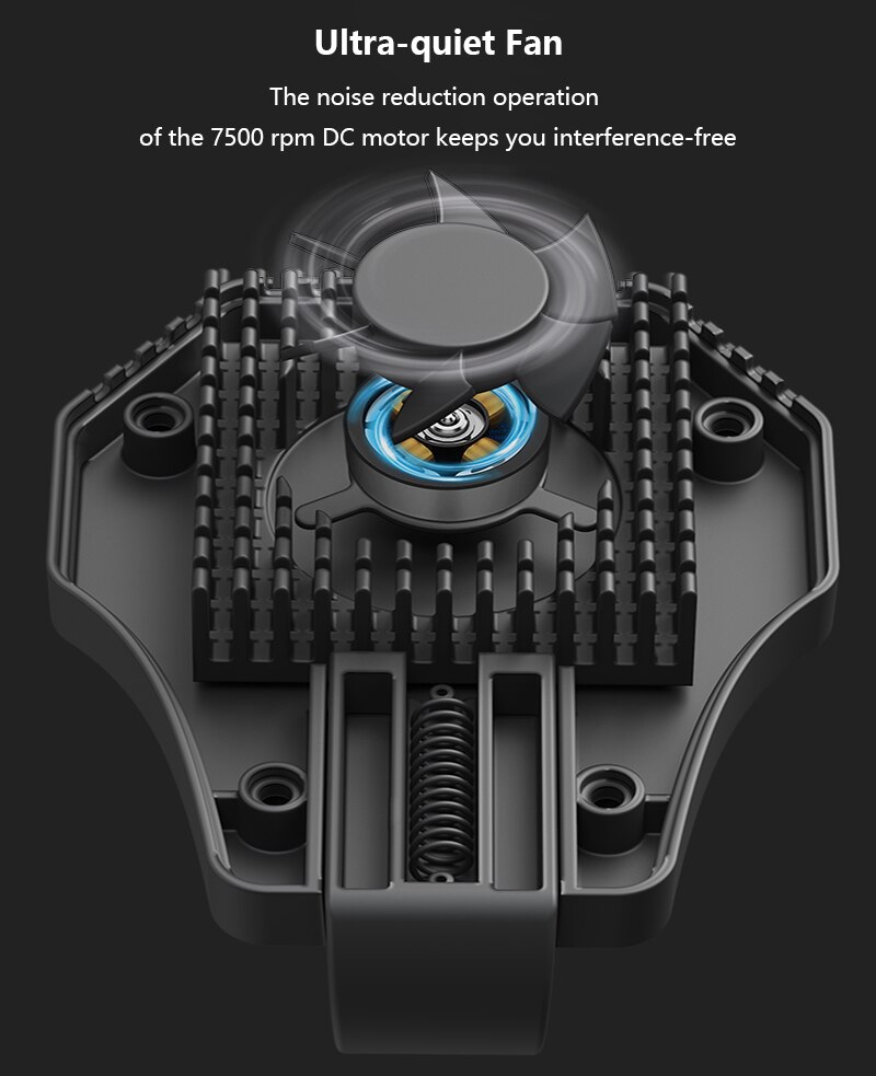 Original funcooling ventilador do radiador portátil ajustável telefone jogo com luz de fundo rgb para iphone xs max/xr/8/7/6 huawei samsung