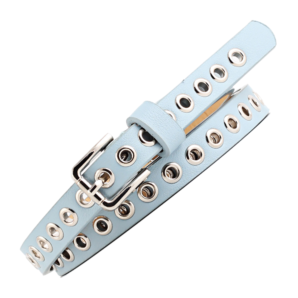 Ceinture avec trous ceinture femme bracelet en cuir PU ceinture mince ceinture féminine accessoires ceinture femme noir blanc rouge