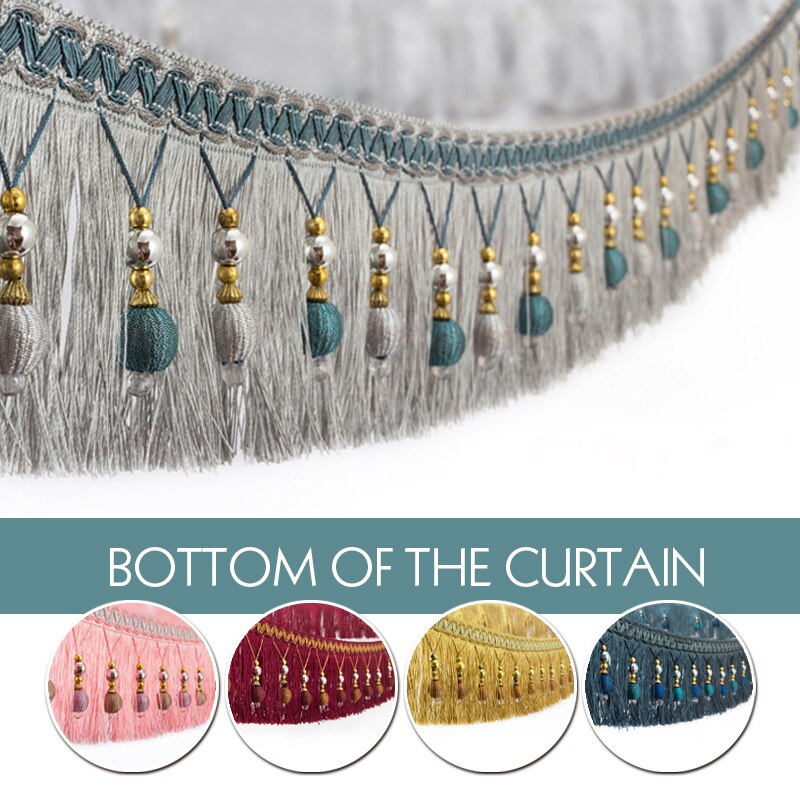 Garniture de gland de rideau de couture, robe de danse à franges de ruban de dentelle, vêtement de scène, bord de rideau de maison, accessoires décoratifs d'artisanat de bricolage, 3m