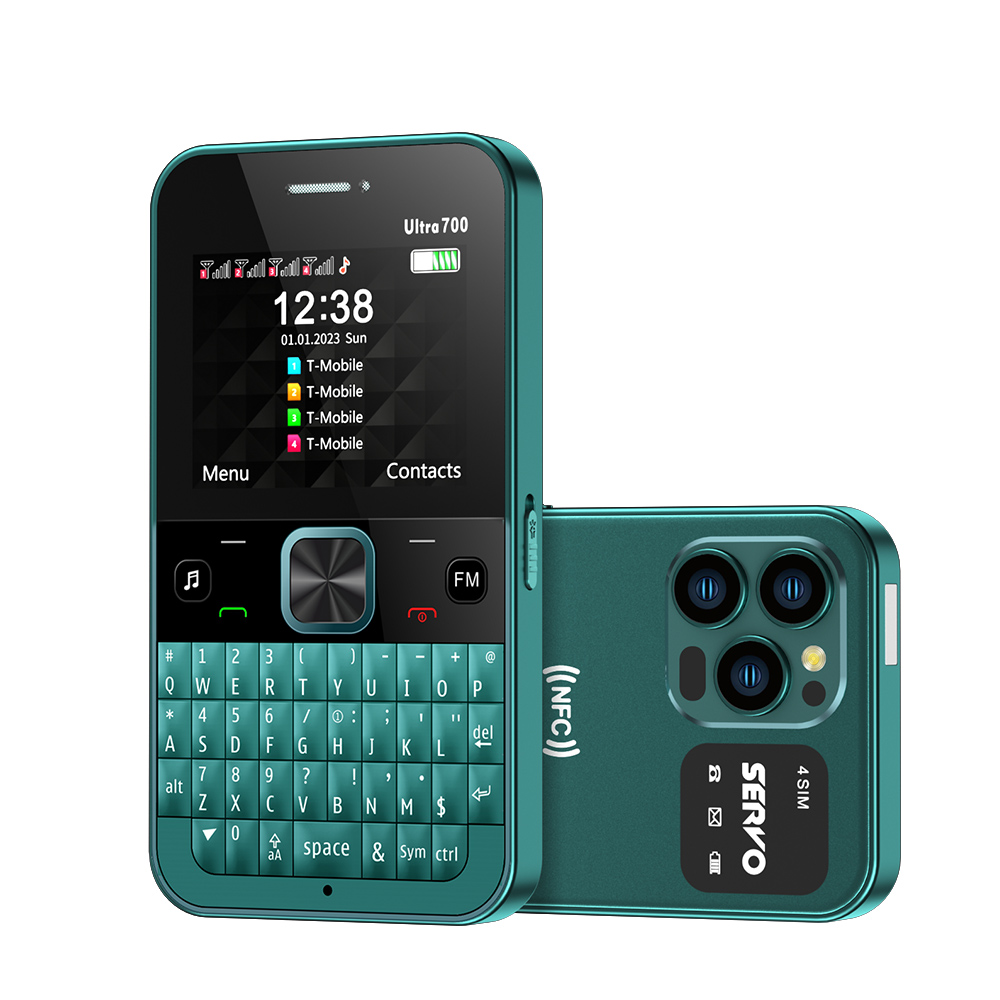 SERVO-Téléphone portable QWERTY Ultra700, 4 epiStandby, 2G, 101 lampes de poche, appel, numérotation à vitesse statique, téléphones 2.4 ", déverrouillage d'accès NDavid: WHITE