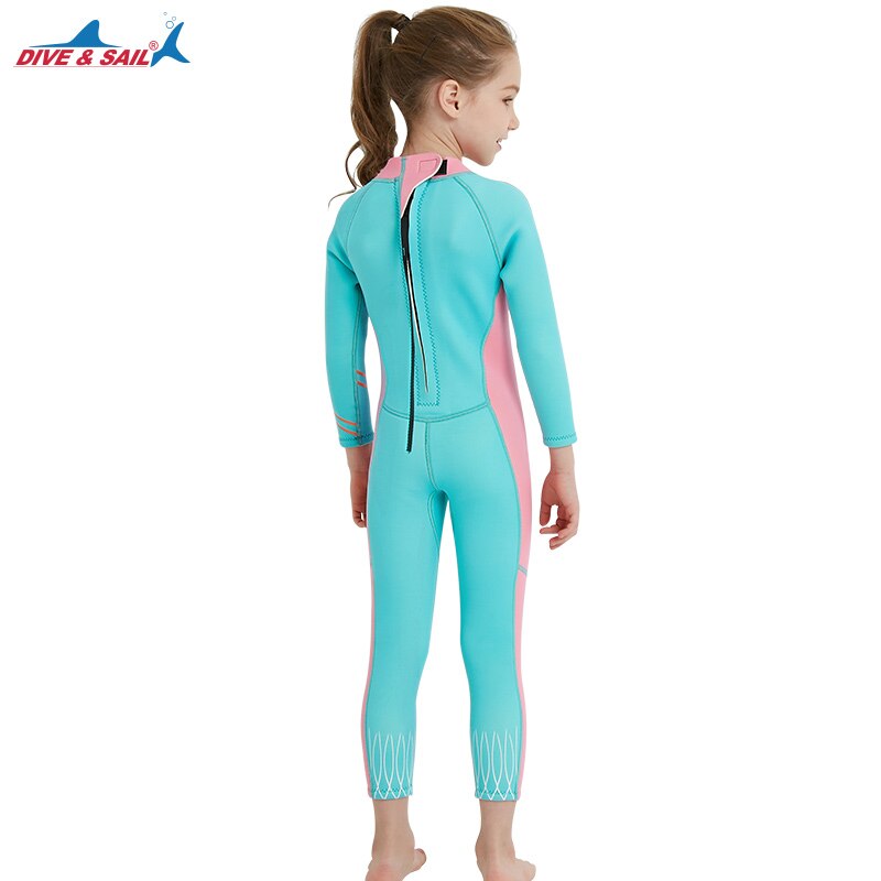 2.5mm neopreen surfpakken voor meisjes met lange mouwen, wetsuits, rashguards, duikpakken voor kinderen, volledige uv-duikpakken, zwemkleding en badpakken.
