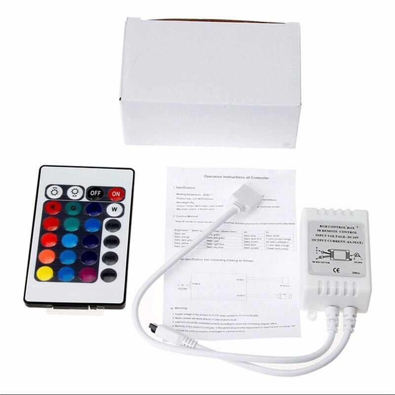 44key LED Strip RGB Controller Mini 24Key Controller IR Remote Controller With Mini Receiver For 3528 5050 RGB LED Strip Light