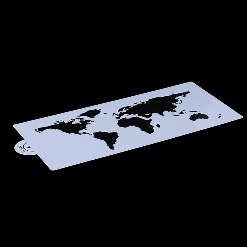 World Map Cake Stencil Plastic Cake Border Stencils DIY Drawing Lace Template Cake Mold Cake Decorating Tool Bakeware