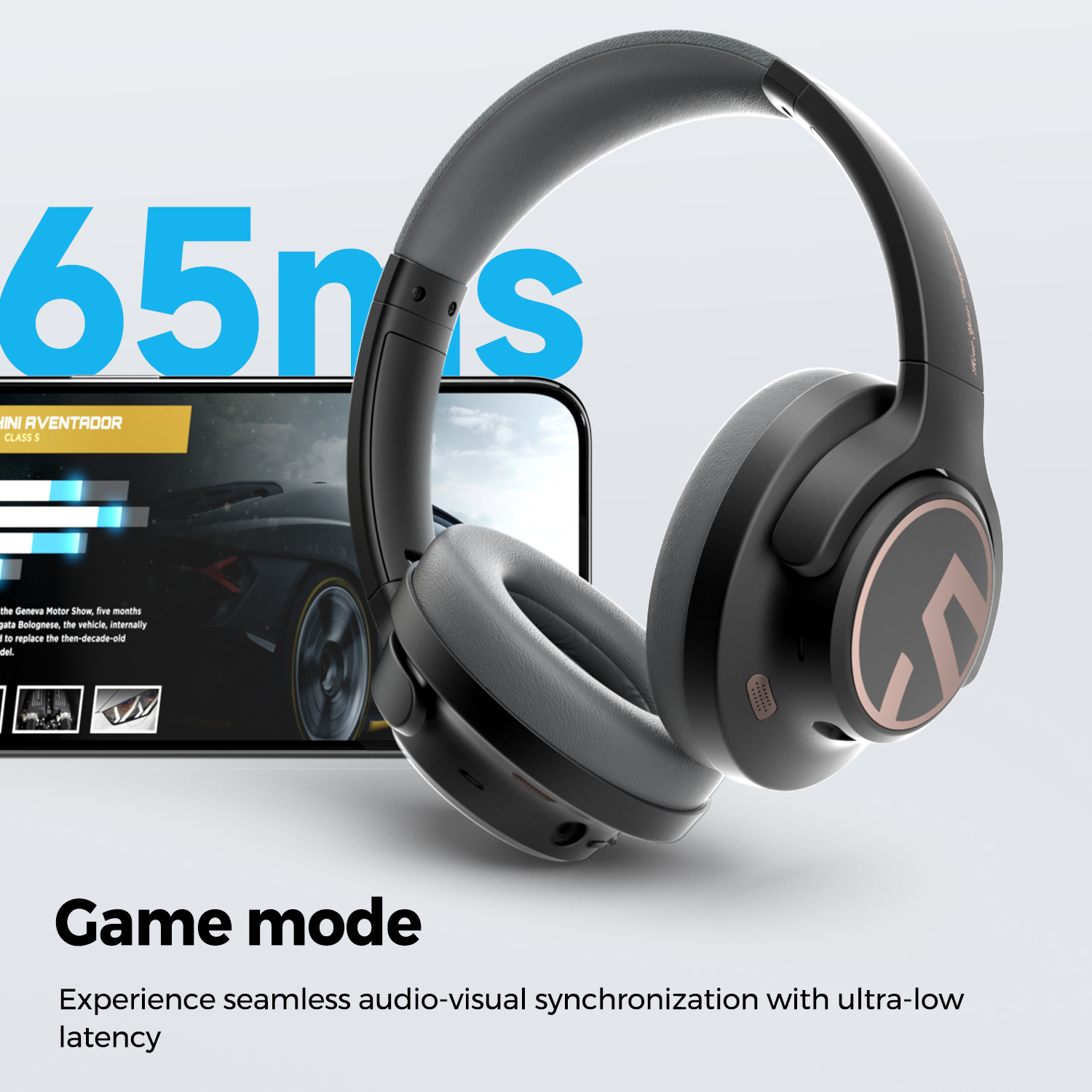 SoundPEATS Space Headphones Bluetooth 5,3 Auriculares inalámbricos híbridos con cancelación activa de ruido, reproducción de 123 horas, micrófono, conexión multipunto