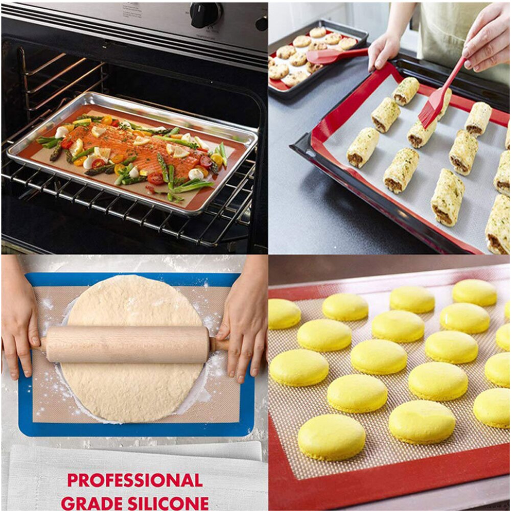 Onuobao Macaron Siliconen Bakken Mat Oven Pad Huishoudelijke Cookie Bean Rookwolken Zwarte Ronde Vierkante Non Stick Bakpan Oven Non stok