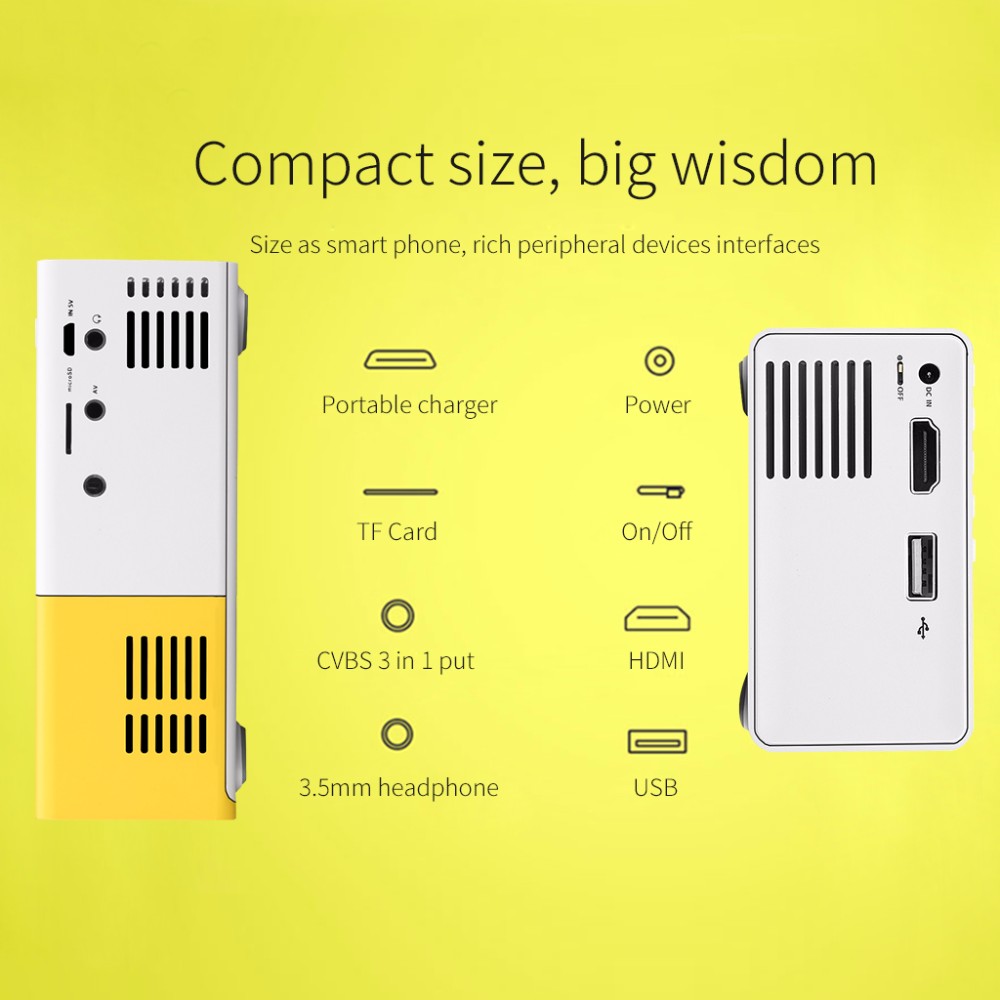 Salange YG300 Mini Projector LED Projector Lcd Projetor Audio HDMI USB Mini YG-300 Proyector Home Theater Media Player Beamer