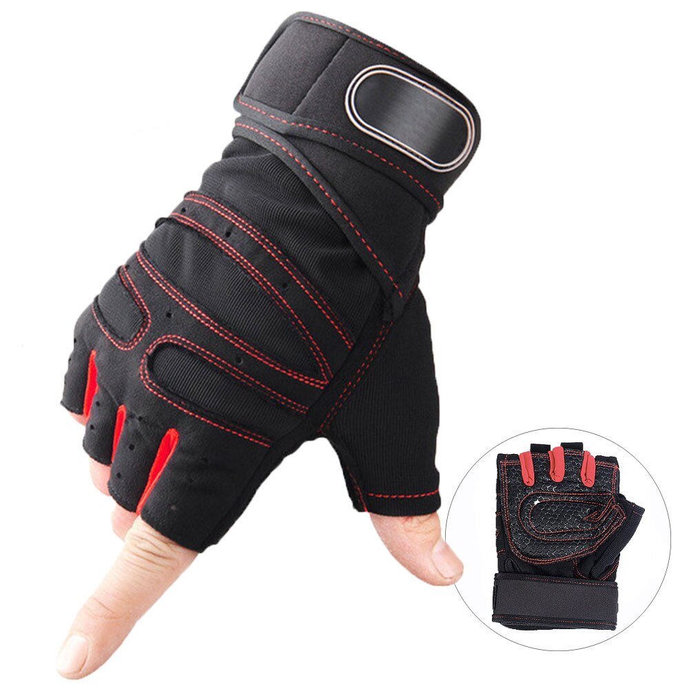 Gym handskar fitness vikt dam handskar sport sport träning lyft träning för handske m/l/xl body building män träning: Röd / Xl