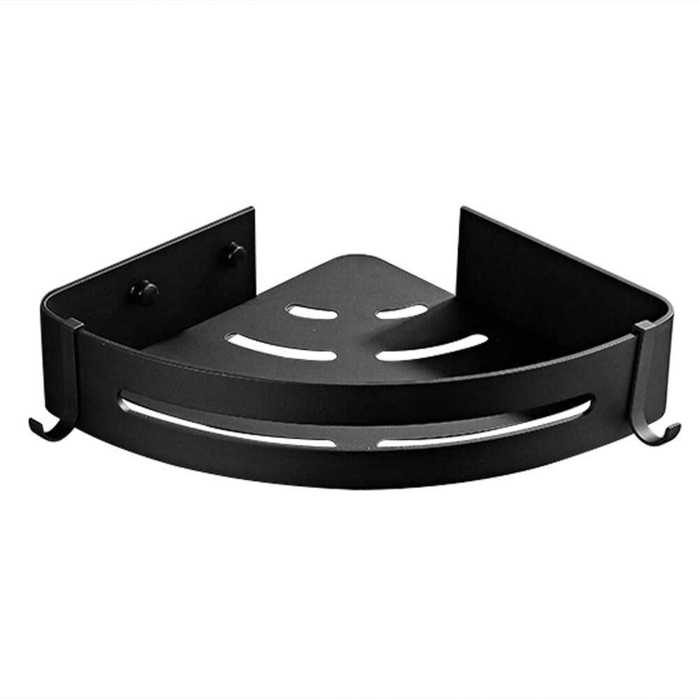 Self-adhesive Wall Triangular Shower Shelf Bathroom Corner Shelf Bath Rack Shampoo Storage Holder Organizer Shelves: Black