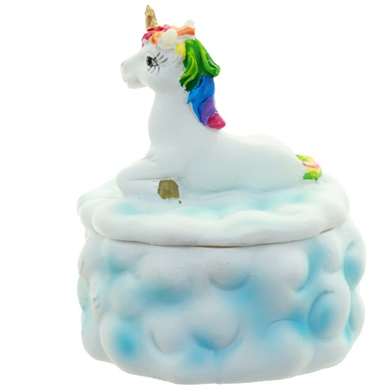 Samleobjekt regnbue enhjørning sky smykkeskrin fairy horse smykkeskrin smykkeskrin sky keepsake box med eventyr enhjørning lokk