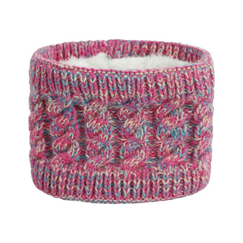 Herfst Winter Baby Sjaal Warm Haak Kinderen Halswarmer Kraag Fluwelen Dikke Effen Kleur Kids Meisje Jongen Sjaals: dark pink
