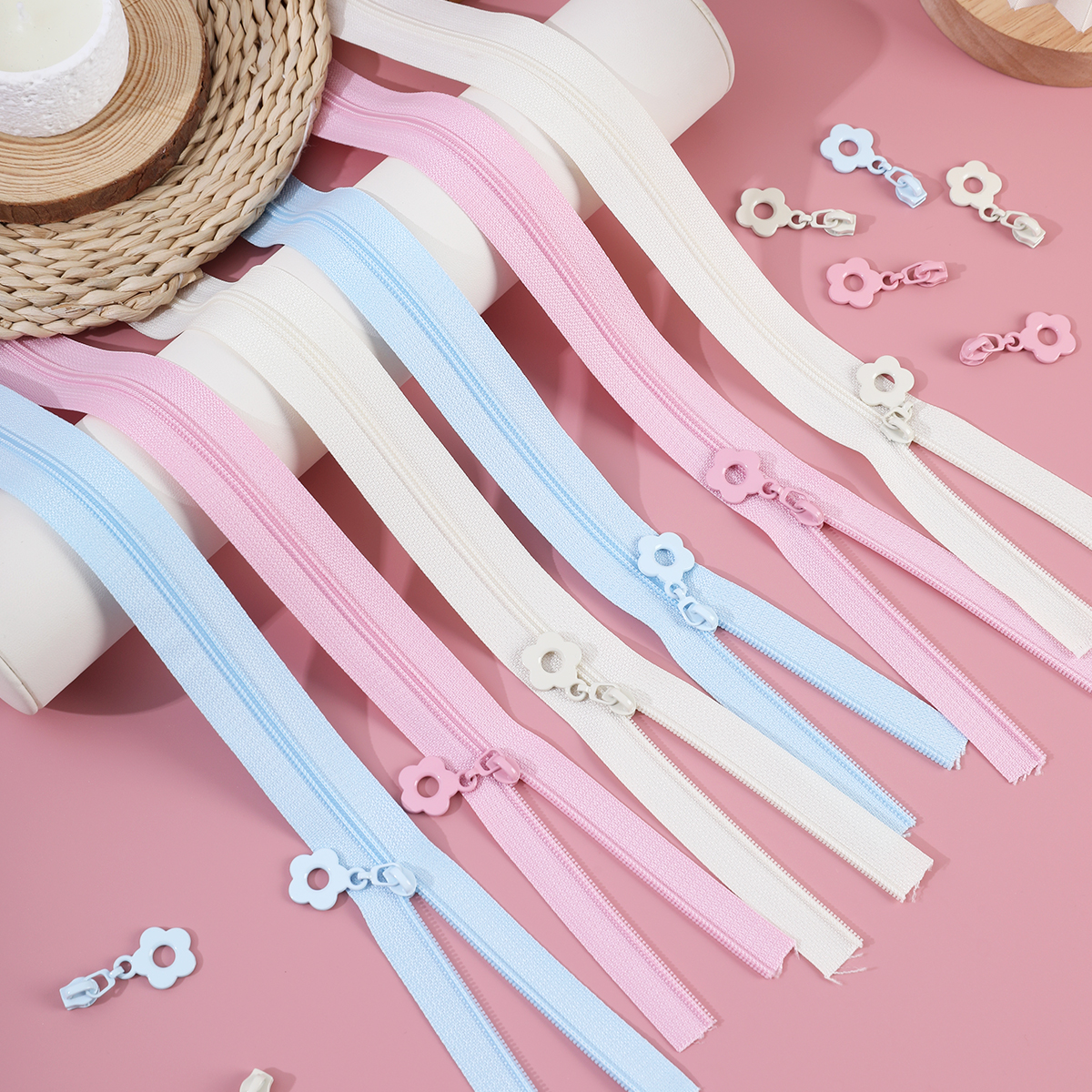 Kit de reparación de cremalleras de nailon de 2M, accesorios de ropa DIY, chaqueta para el hogar, bolsillo, costura, cremallera de repuesto con 5 cabezales de cremallera