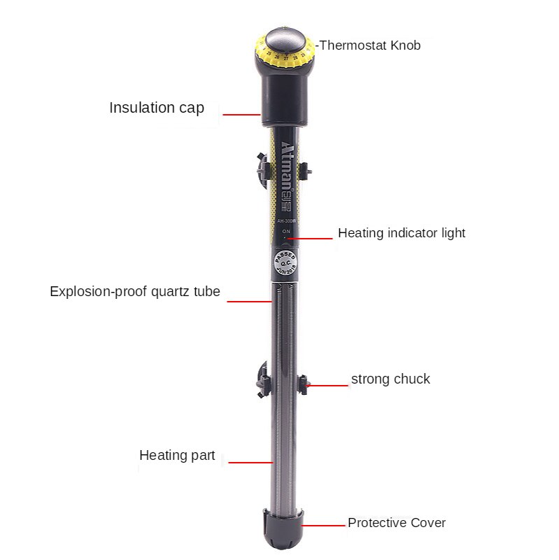 Fish Tank Temperatuur Thermostaat Verwarmingselement Aquarium Automatische Knop Boiler Staaf Dompelpompen Aquarium Water Warmte 100W/200W