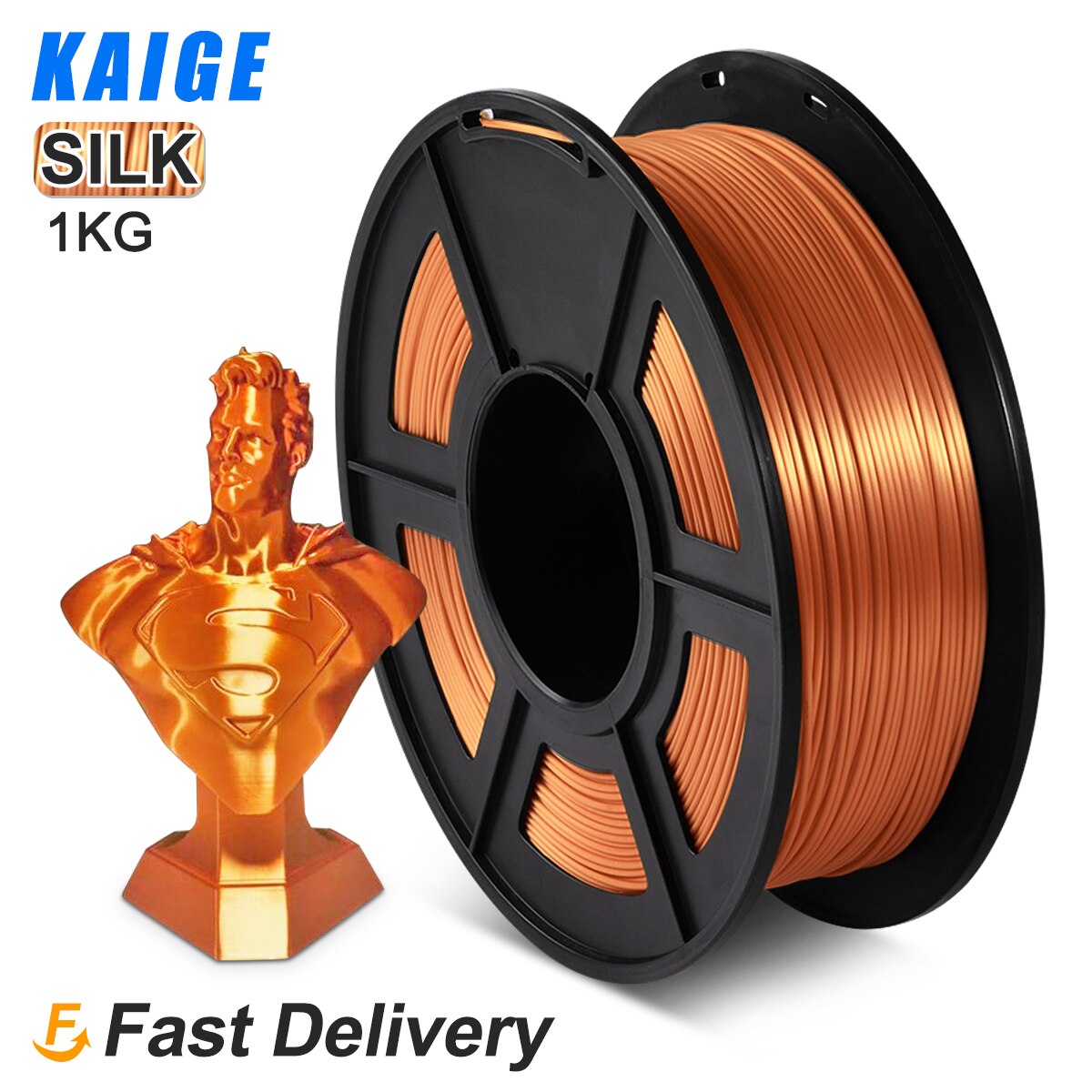 Soie PLA Filament 1KG effet soie 1.75MM pour imprimantes 3D Filament rouge cuivre couleur soie Texture plastique