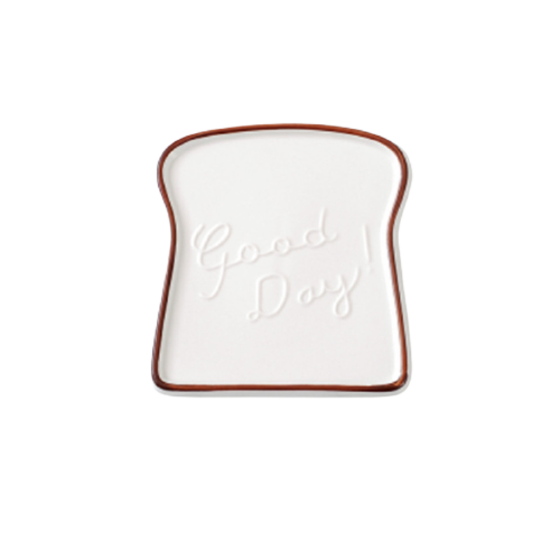 6.5 Inch Toast Plate Ceramic Dinner Plate Kitchen Tools Tableware Lovely Korean Children's Breakfast Bread Shape Plate