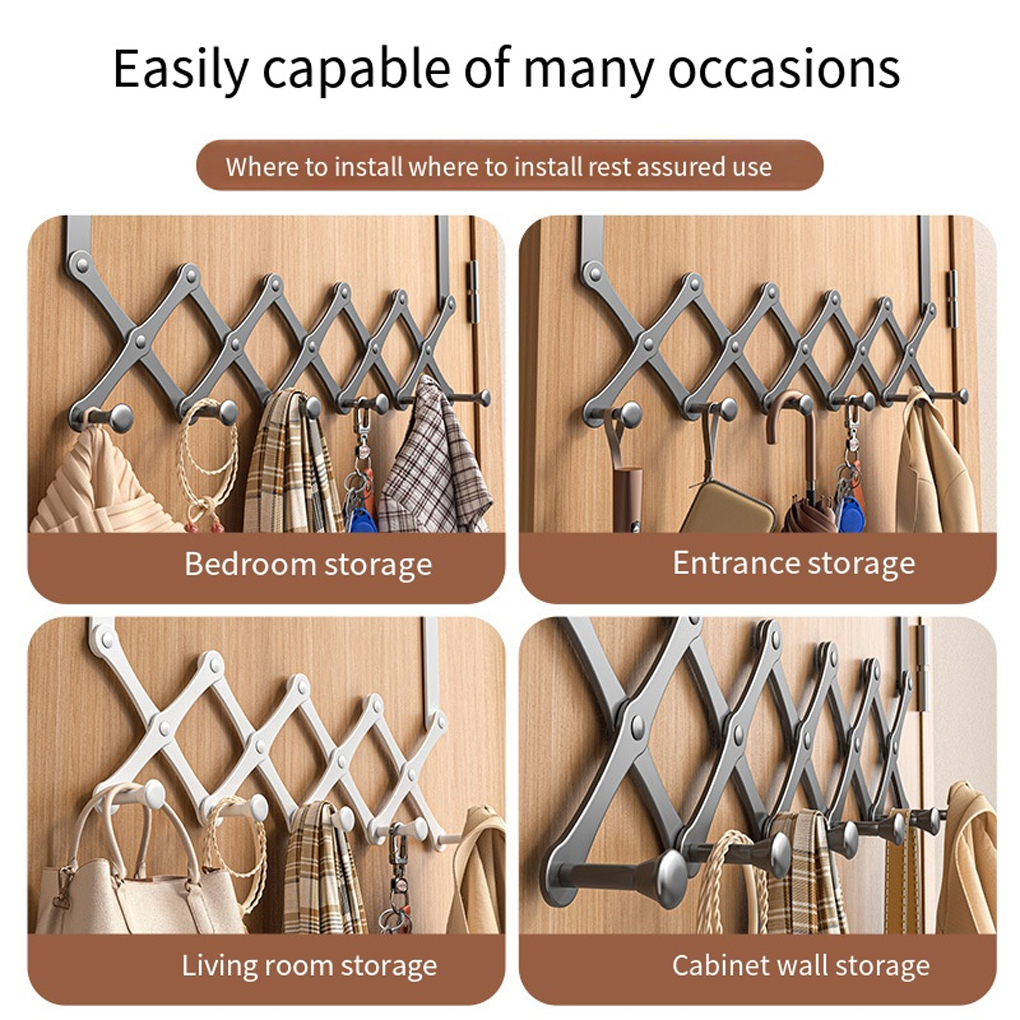 Hooks Over The Door 4/6Hooks Clothes Coat Hat Towel Hanger Home Bathroom Organizer Rack Kitchen Accessories Holder