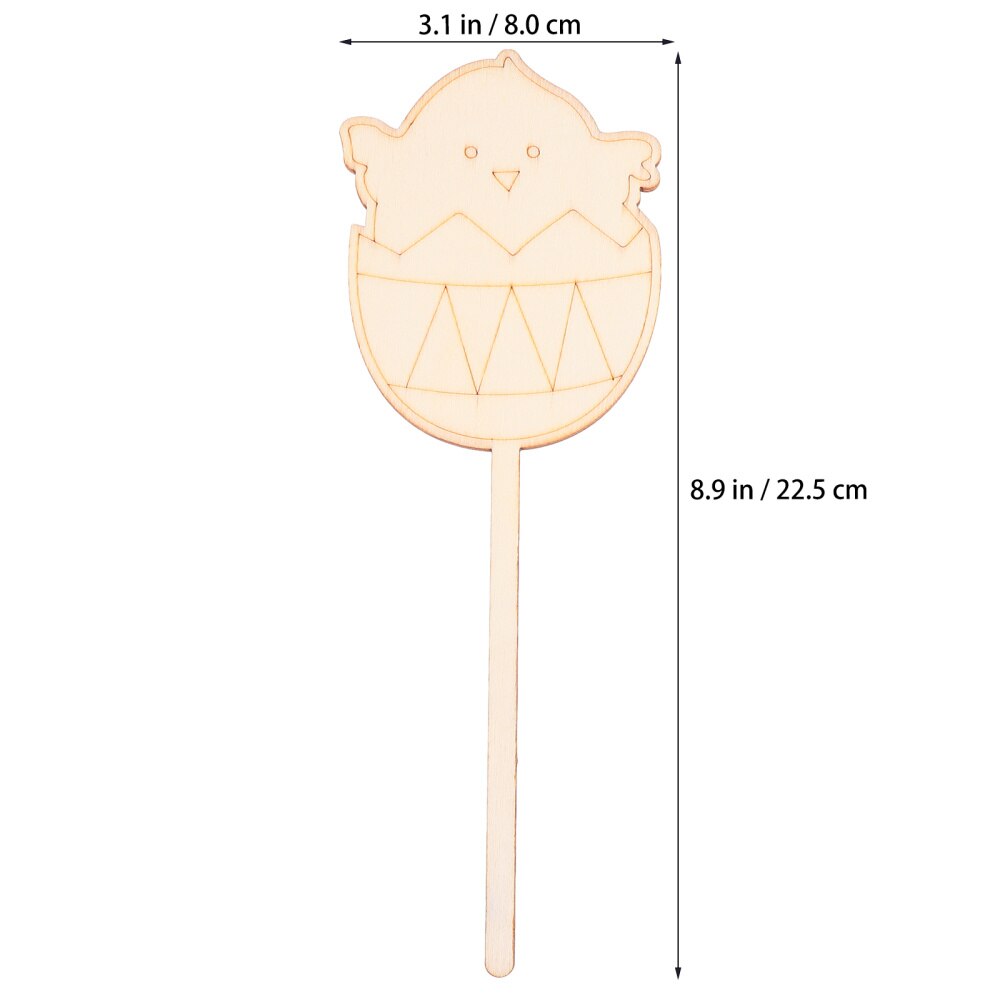 1 Set Easter Indoor Wooden Plug-in Crafts DIY Home Hand Painting Decors (Egg)