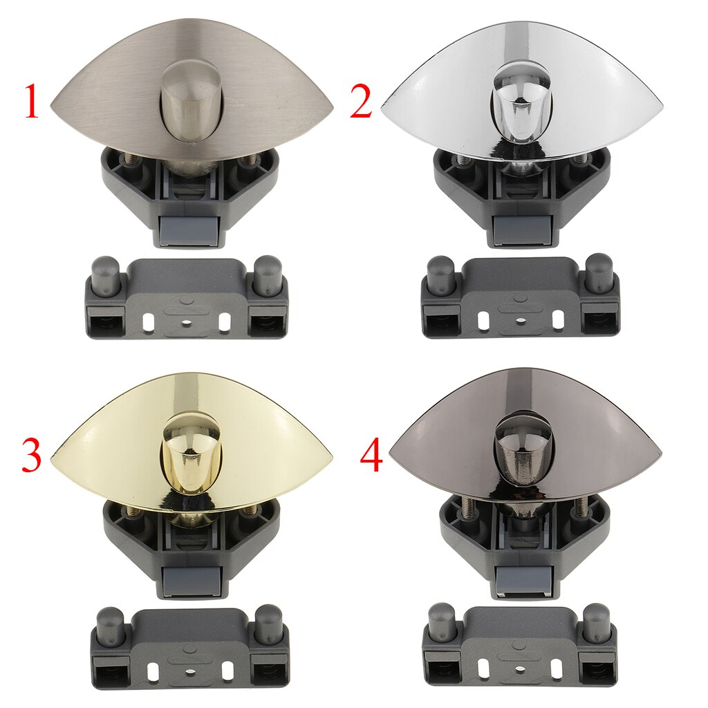 2PCS HALF MOON PUSH BUTTON CATCH LOCK CUPBOARD DOOR KNOB CAMPERVAN CARAVAN MOTORHOME