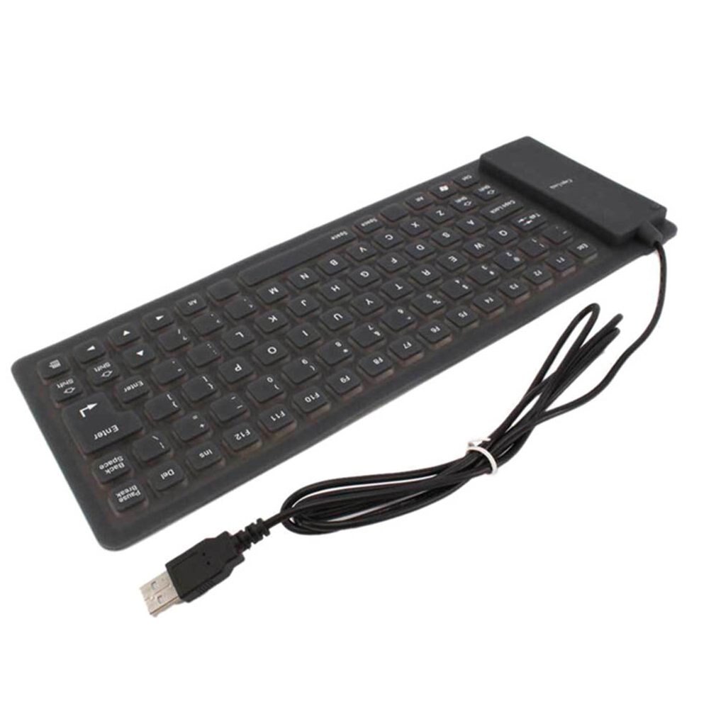 Portable USB Keyboard Flexible Water Resistant Soft Silicone Gaming keyboard for Tablet Computer Laptop PC