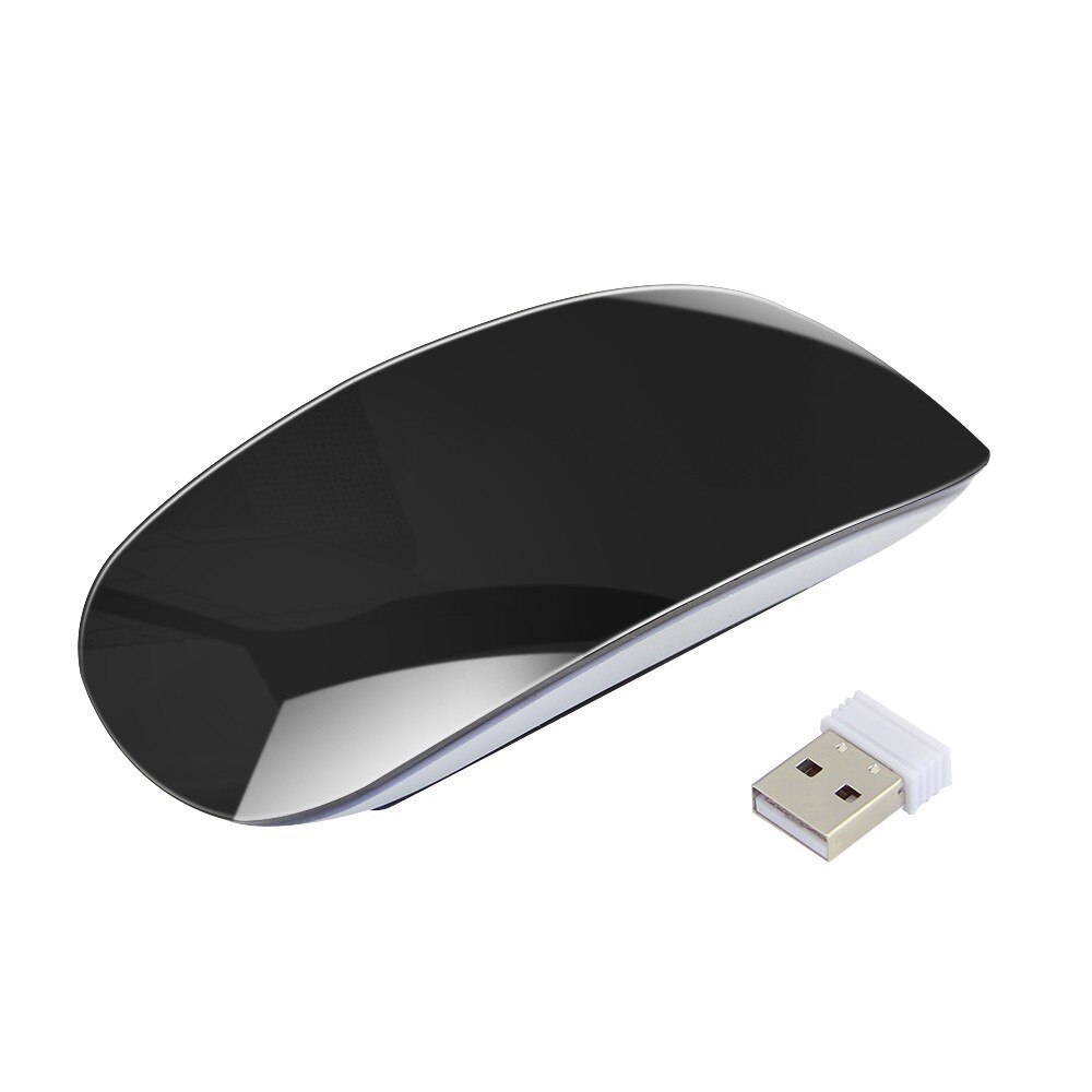 CHYI Magic Wireless Computer Mouse For Apple Macbook Ergonomic Arc Touch 3D Slim Optical Usb Mause Ultra Thin PC Laptop Mice 2: Black