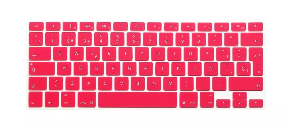 Hiszpańska wersja ue silikonowa wodoodporna klawiatura obejmuje skórki Protector dla Macbook Air 13 Pro 13 15 17 dla Mac book A1466 A1502: Pink