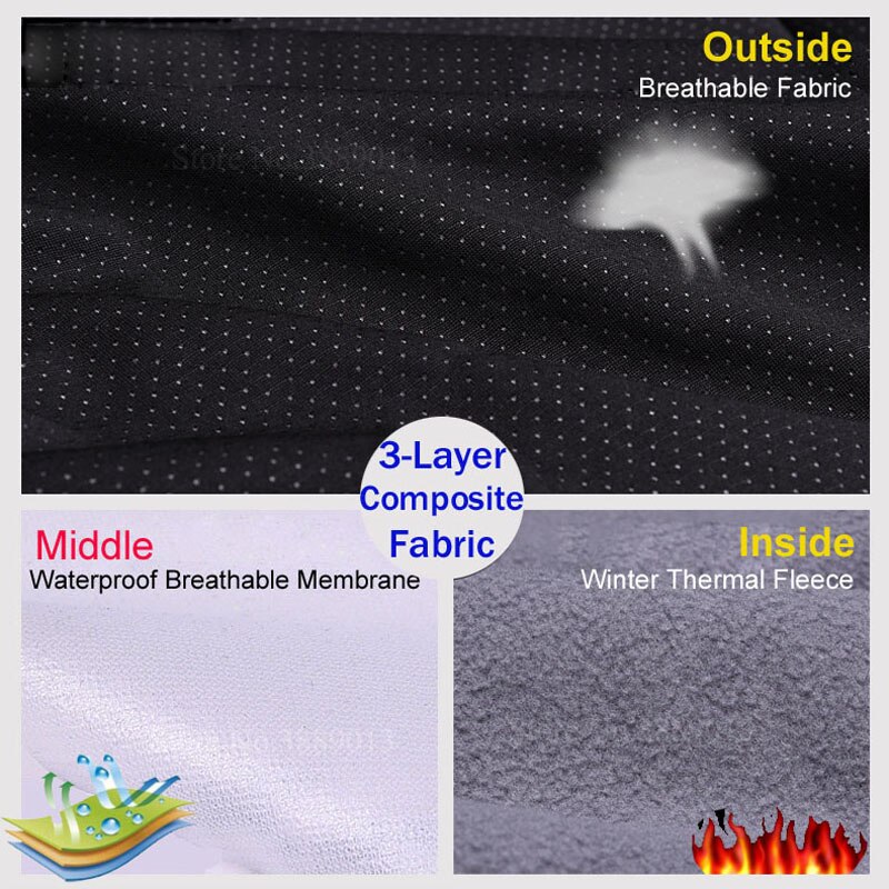 Vinter termisk fleece herre cykelbukser lange 5d polstrede vandtætte mtb cykelshorts reflekterende cykelbukser kompressionstights