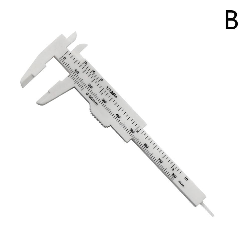 80mm Mini manual measurement Plastic Sliding Vernier Caliper Gauge Measure Tool Ruler Micrometer: white