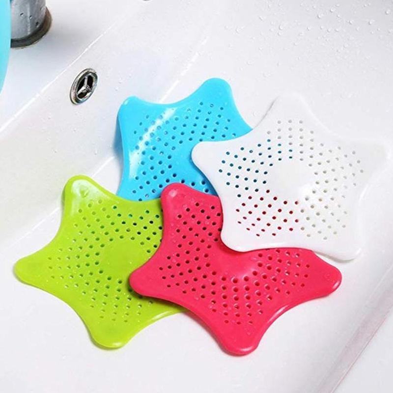 Pentagram Rubber Anti-blocking Floor Drain Kitchen Sink Strainer Bathroom Sewer Drain Hair Catcher