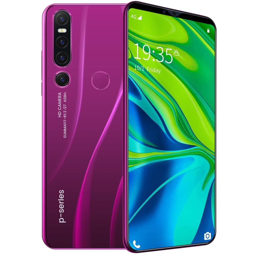 Novo p46 pro smartphone 1gb + 8gb celular android 9.1 handphone núcleo 6.1 polegada mobilephone rosto reconhecimento de impressão digital: US Purple