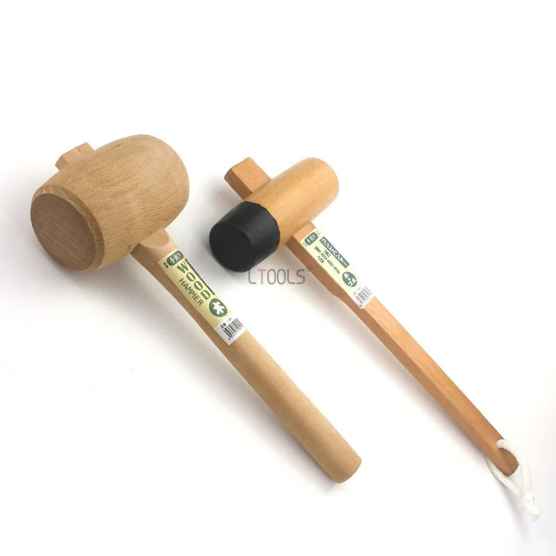 Mazo de madera de estilo japonés hecho a mano, martillo de madera maciza de haya, mazo de madera tallada de carpintero, herramientas manuales de carpintero llamativas