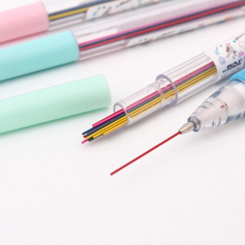 15pcs/set Colorful Mechanical Pencil Lead 0.5 /0.7 Mm Art Sketch Drawing Colored Lead School Office Supplies