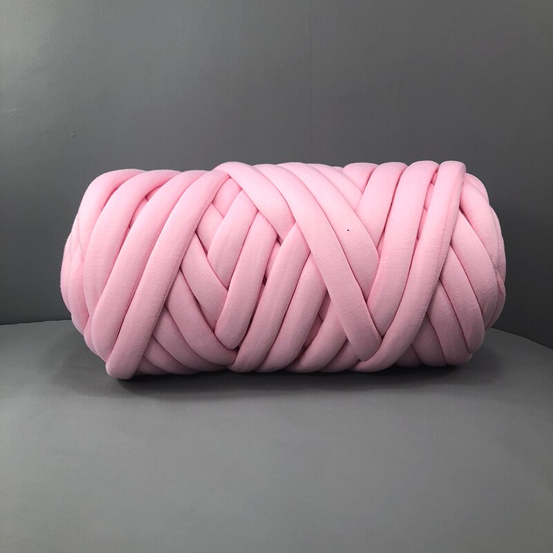 250g Chunky Yarn Cotton DIY Hand Knitting Crochet Roving Spinning Blanket Wool Thread Carpet Hat Home Textile Supply Needlework: 250G-Pink