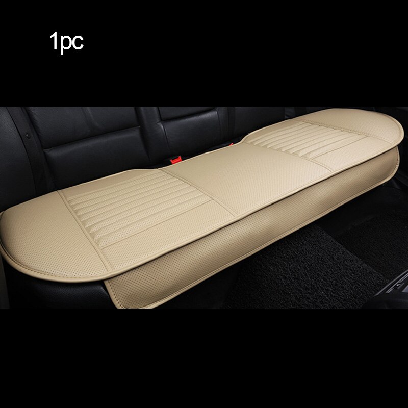 Auto Stoelhoezen Universele Pu Lederen Bekleding Vier Seizoenen Auto Stoelhoezen Kussen Auto Interieur Accessoires Mat Protector: 1pc Rear Beige