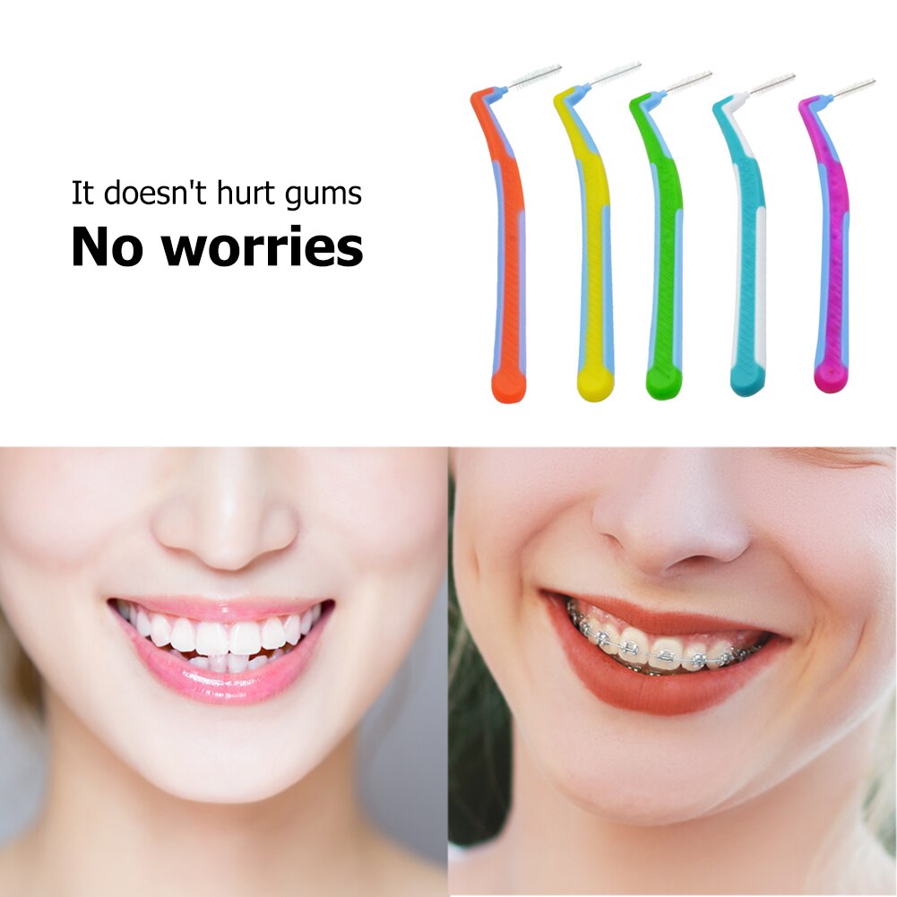 5Pcs Oral Care L-Vormige Interdentale Borstel Tandenstoker Tussen Tanden