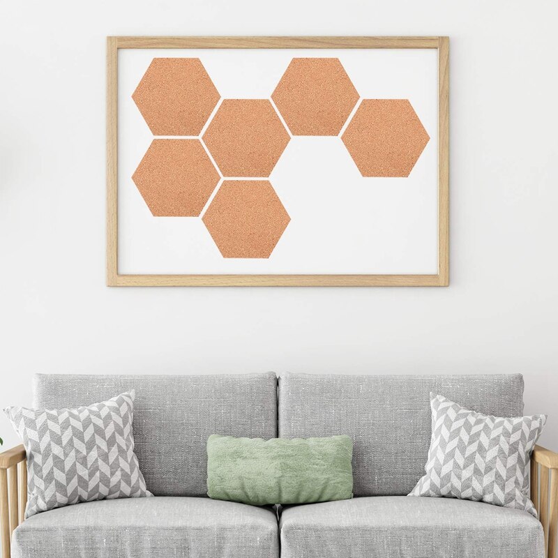 5 Pack Hexagon Kurk Boord Met 50 Stuks Pins Zelfklevende Diy Prikbord Mini Muur Bulletin Boards Voor Foto 'S foto 'S Drawi