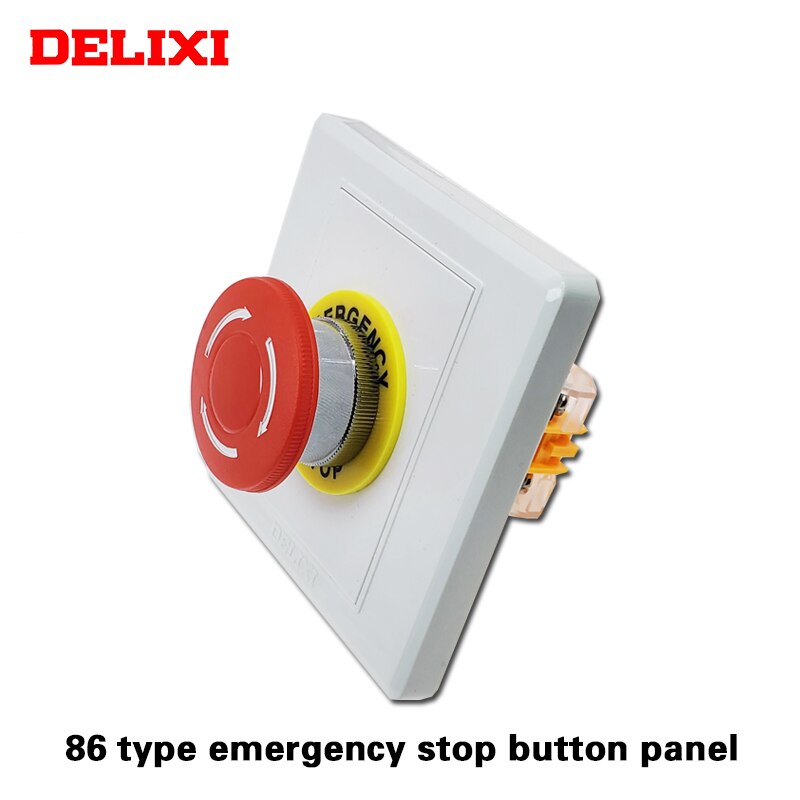 86 type concealed emergency stop switch button box outdoor rain proof and waterproof cover gas station emergency stop Self lock