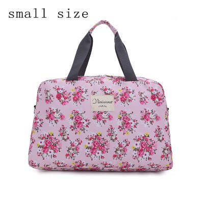 Bolso organizador de viaje con estampado de rosas, bolso de viaje plegable portátil para mujer, bolso de viaje para mujer: Rosa