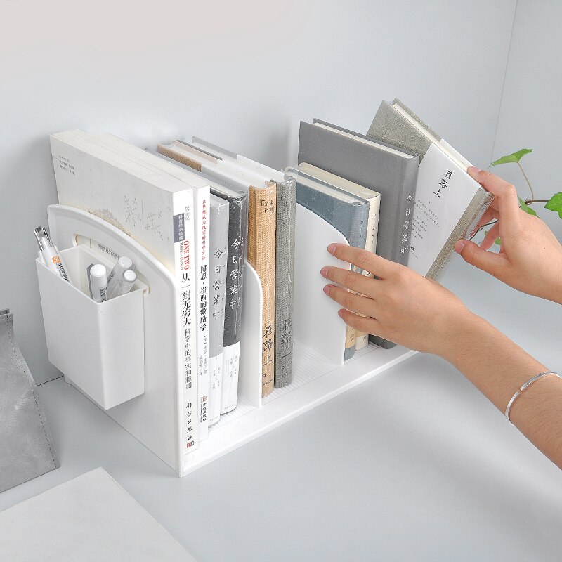 plastic book stand holder office stationery pen holder desk book organizer file storage rack school stationery supplies