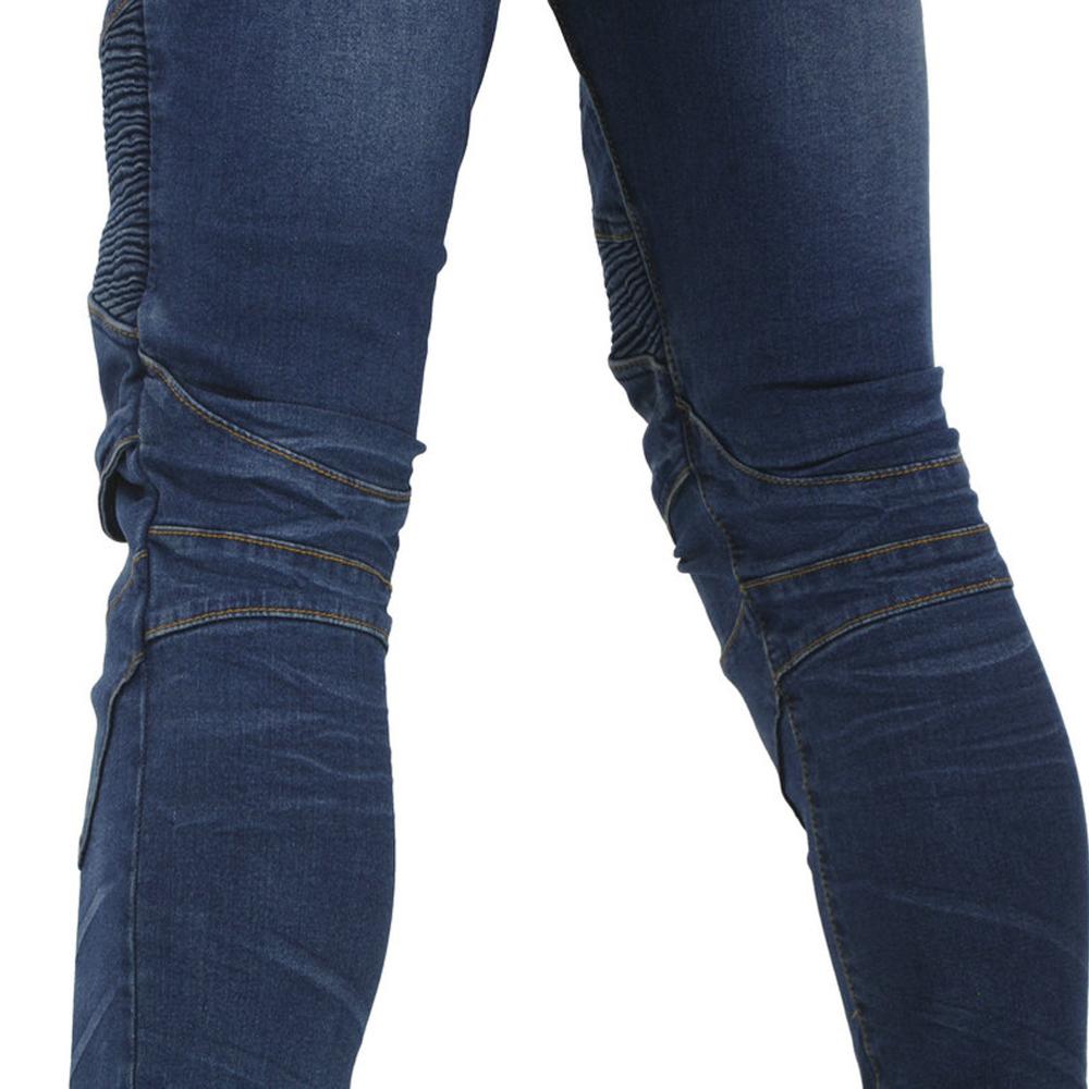 Motorcykel ridebukser denim jeans med 4 x knæ hofte panser puder til mænd kvinder biker beskyttende bukser pantalones blå